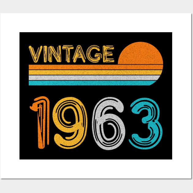 Vintage 1963 Happy 60th Birthday Retro Wall Art by myreed